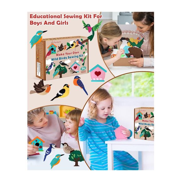 NEW CiyvoLyeen Wild Birds Sewing Craft Kit Animal Sewing Kit for Boys and Girls - Picture 3 of 10